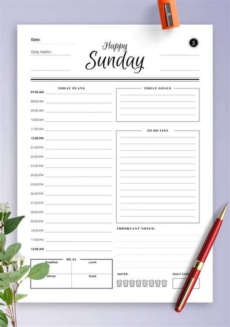 Hourly Day Planner Template Flyer Template