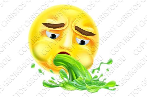 Vomiting Emoji Emoticon Illustrations ~ Creative Market