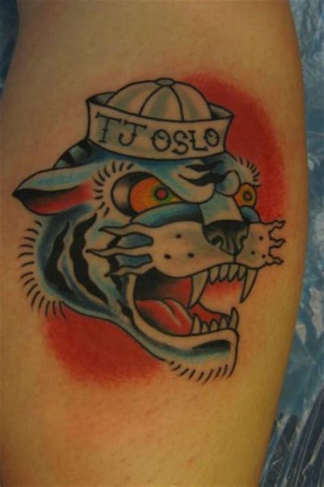 Shoulder New School Tiger Hat Tattoo By Lucky 7 Tattoos