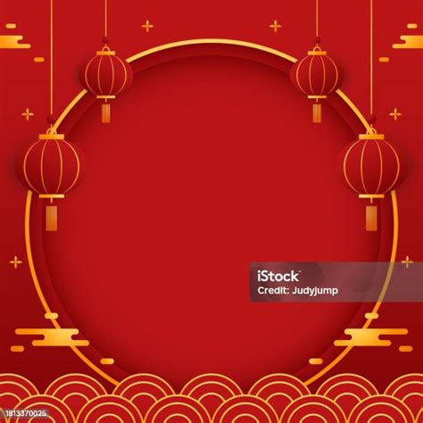 2024년 새해 복 많이 받으세요 쇼 제품에 대 한 원과 중국 새해 배너 인사말 카드 빨간색 배경에 랜턴이 있는 중국 프레임 2024년에 대한 스톡 벡터 아트 및 기타