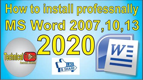 How To Install Ms Word In Window 7810 2020 Youtube