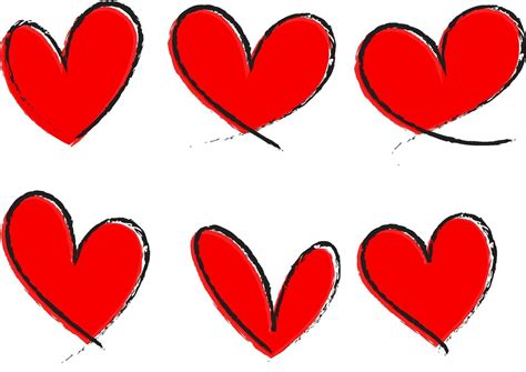 Conjunto De Corazón Rojo Dibujado A Mano Aislado 2310671 Vector En Vecteezy