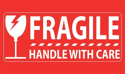 Fragile Handle With Care Sticker Fragile Label With Broken Glass