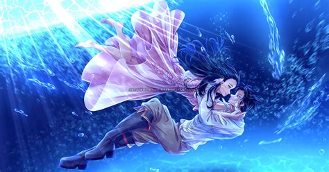 Anime Commissionsopen Couple Com Underwater Couple Pixiv