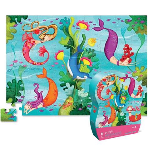 Crocodile Creek Croc Creek Mermaids Jr Shaped Box Jigsaw Puzzle 72