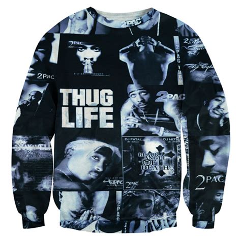 Tupac 2pac Men Sweatshirt New Fashion 3d Print Thug Life Letter Hoodie