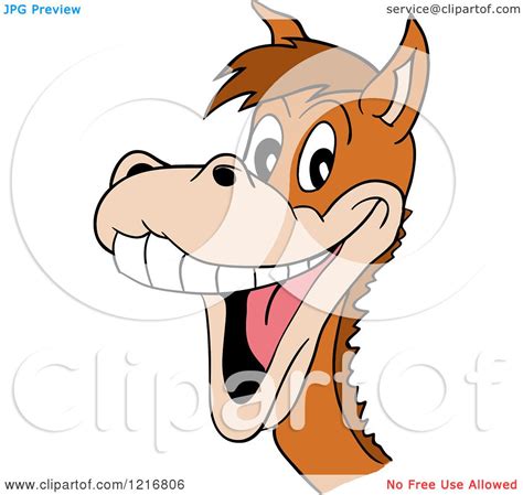 Clipart Of A Laughing Horse Mascot Royalty Free Vector Illustration