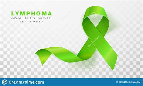Lymphoma Awareness Month Lime Green Color Ribbon Isolated On