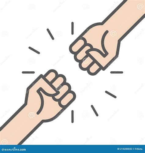 Two Fists Punching Each Other Flat Style Pattern Fist Bump