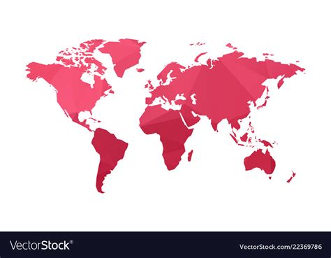 Red Low Poly World Map Royalty Free Vector Image