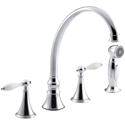 Get 5% in rewards with club o! Kohler Finial Traditional 4-Hole Kitchen Sink Faucet with ...