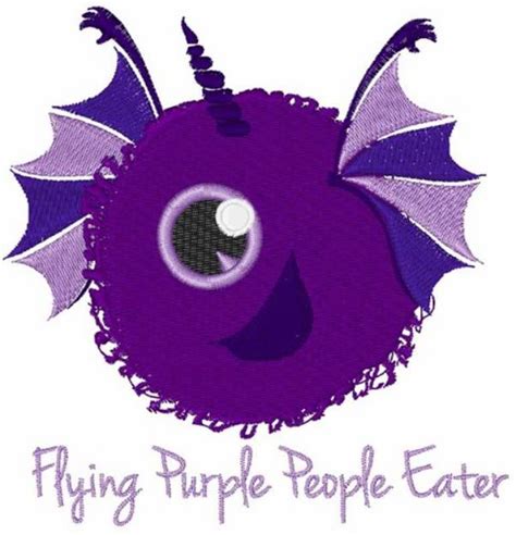Flying Purple People Eater Machine Embroidery Design Embroidery