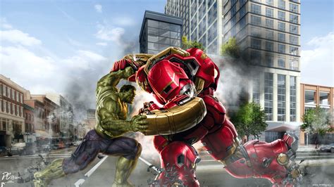 Free Download Hulk Vs Hulkbuster Hd Wallpaper Background Image