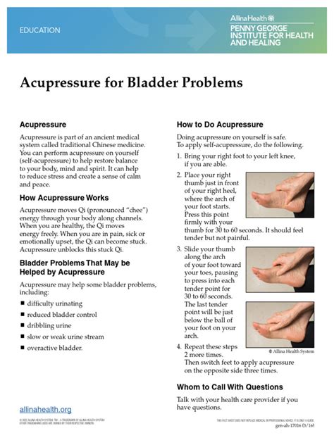 Acupressure For Bladder Problems Pdf Acupressure Foot