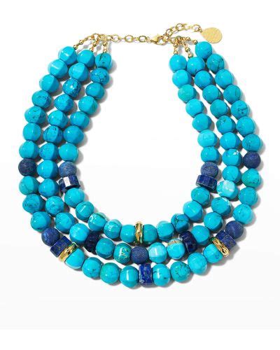 Blue Devon Leigh Necklaces For Women Lyst
