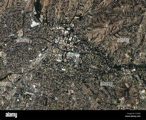 Aerial Map View Above Santa Fe New Mexico Stock Photo Alamy