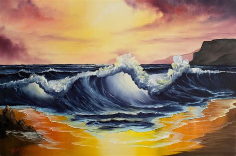 Ocean Sunset Painting By Chris Steele