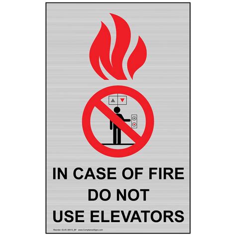 Vertical In Case Of Fire Do Not Use Elevators Sign Fire Exit