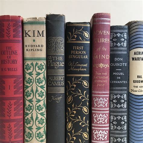 Macro Literature — Beautiful Vintage Book Spines Hg Wells Rudyard