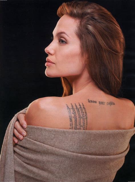 Know Your Rights Angelina Jolie Tattoo Angelina Jolie Inspirational