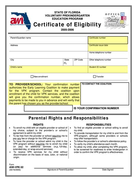 Vpk Certificate Fill Out And Sign Online Dochub
