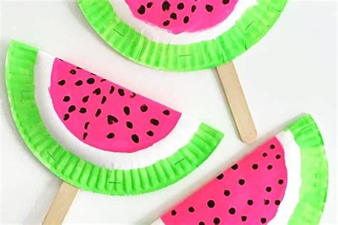 Paper Fan Watermelon Craft For Kids The Kindergarten Connection