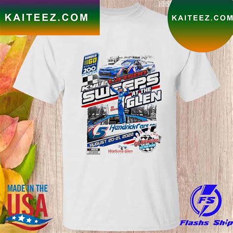 Kyle Larson Checkered Flag 2022 Go Bowling At The Glen Race Winner T Shirt Kaiteez