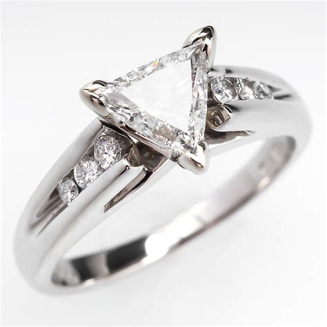 Triangle Trillion Brilliant Cut Diamond Engagement Ring Platinum I