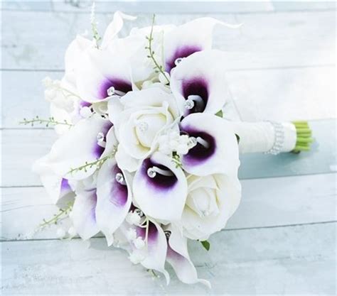 Purple Heart Picasso Callas Roses And Hydrangeas Bouquet Rich