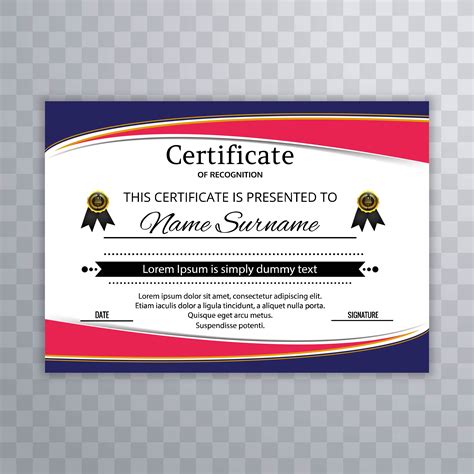 Elegant Colorful Wavy Certificate Template Illustration Vector 246469