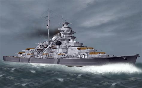 German Battleship Bismarck Fond d écran HD Arrière Plan x