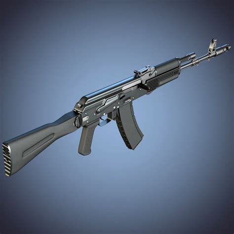 Kalashnikov Ak 74m Assault Rifle 3d Model