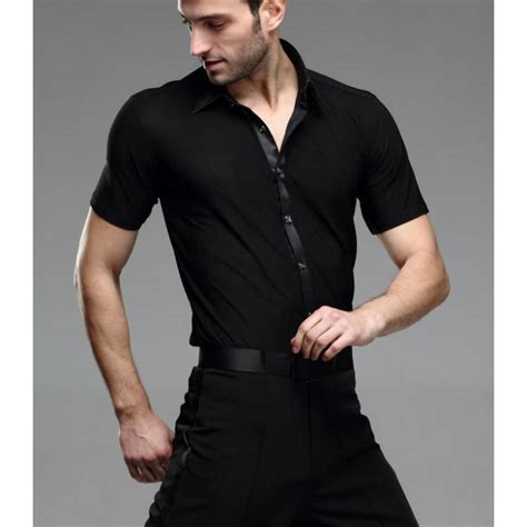 short sleeves male adult latin dance shirt mens latin training shirts modern dance rumba cha cha