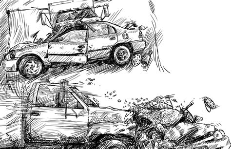 Car Crash Cartoon Drawing Crashed Car By Vicotnic On Deviantart Car Crash Drawing Cartoon