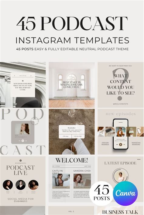 Instagram Podcast Template For Canva Instagram Templates Etsy