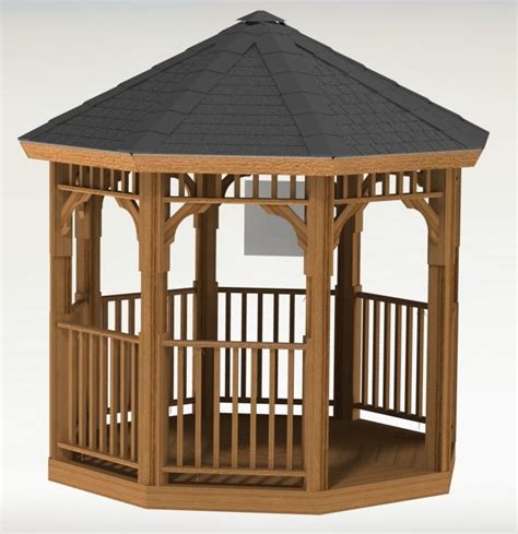 A wooden gazebo has little need for a gazebo cover, but you might want to install an awning that extends the wooden structure beyond it's limits. Octagon Gazebo Building Plans | Gazebo, Gazebo blueprints, Aluminum gazebo
