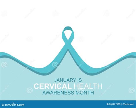 Cervical Health Awareness Month Of January Stock Vector Illustration