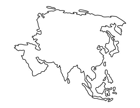 Printable Black And White Map Of Asia