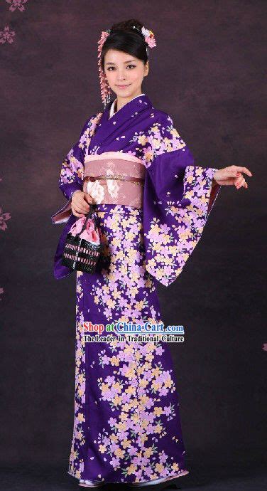 Purple Yukata Traditional Japanese Kimono Japanese Kimono Japanese