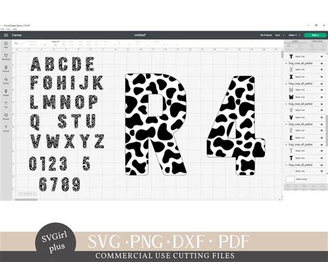 Cow Font Cricut Cow Font Svg Cow Alphabet Pattern Cow Etsy New