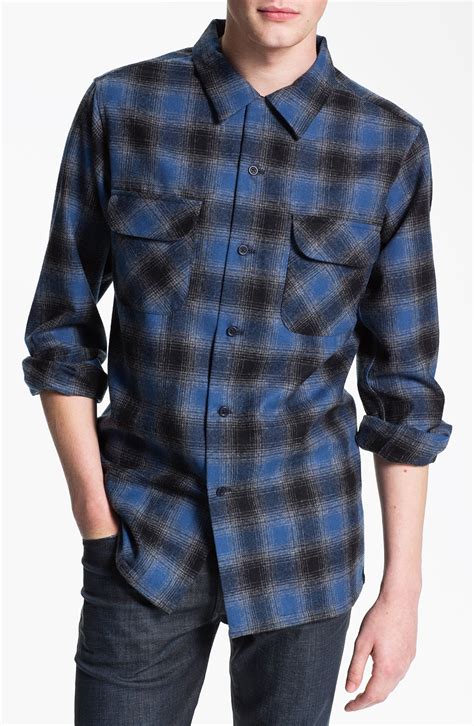 Pendleton Board Plaid Flannel Shirt In Blue For Men Lyst