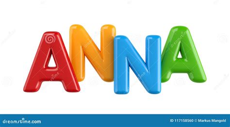 Isolated Colorfull 3d Kid Name Balloon Font Anna Stock Illustration