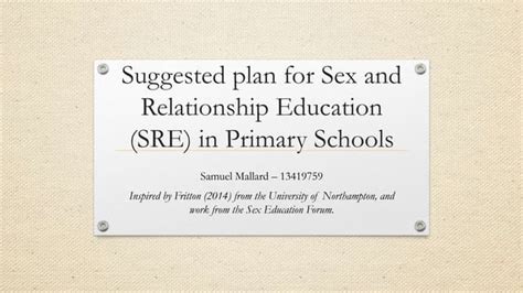 Teaching Sex And Relationship Education Ppt