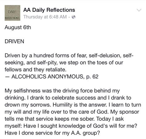August 6 Aa Daily Reflections Daily Reflection Self Pity