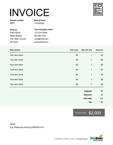 Safely download a free professional invoice template and create custom invoices to send to your clients. Printable Invoice Template | Free Download | Send in Minutes