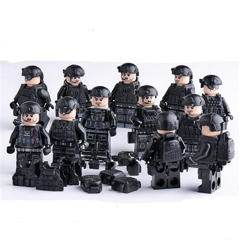 Swat Airborne Soldier Minifigures Lego Compatible City Swat Set
