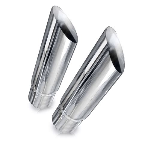 Resonator Style Polished Exhaust Tip 304 Stainless Steel