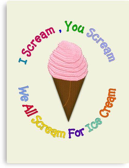I Scream You Scream We All Scream For Ice Cream Strawberry Girly Fitted Short Sleeve Canvas