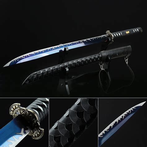 Black And Blue Katana Handmade Japanese Sword High Manganese Steel