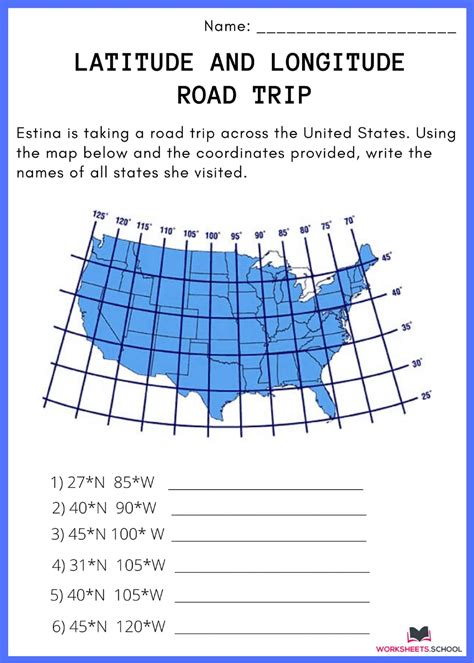 Longitude And Latitude Coordinates Map Teacher Made Worksheets Library